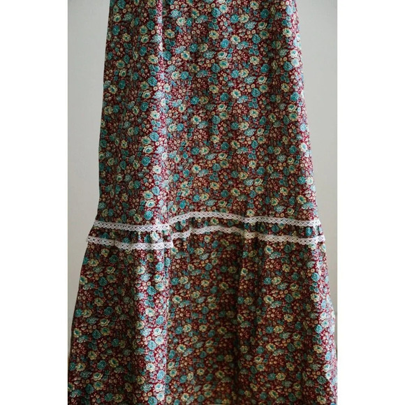 Vintage Handmade Cotton Microfloral Chintz Print Lace Detail Boho Dress - Picture 5 of 8